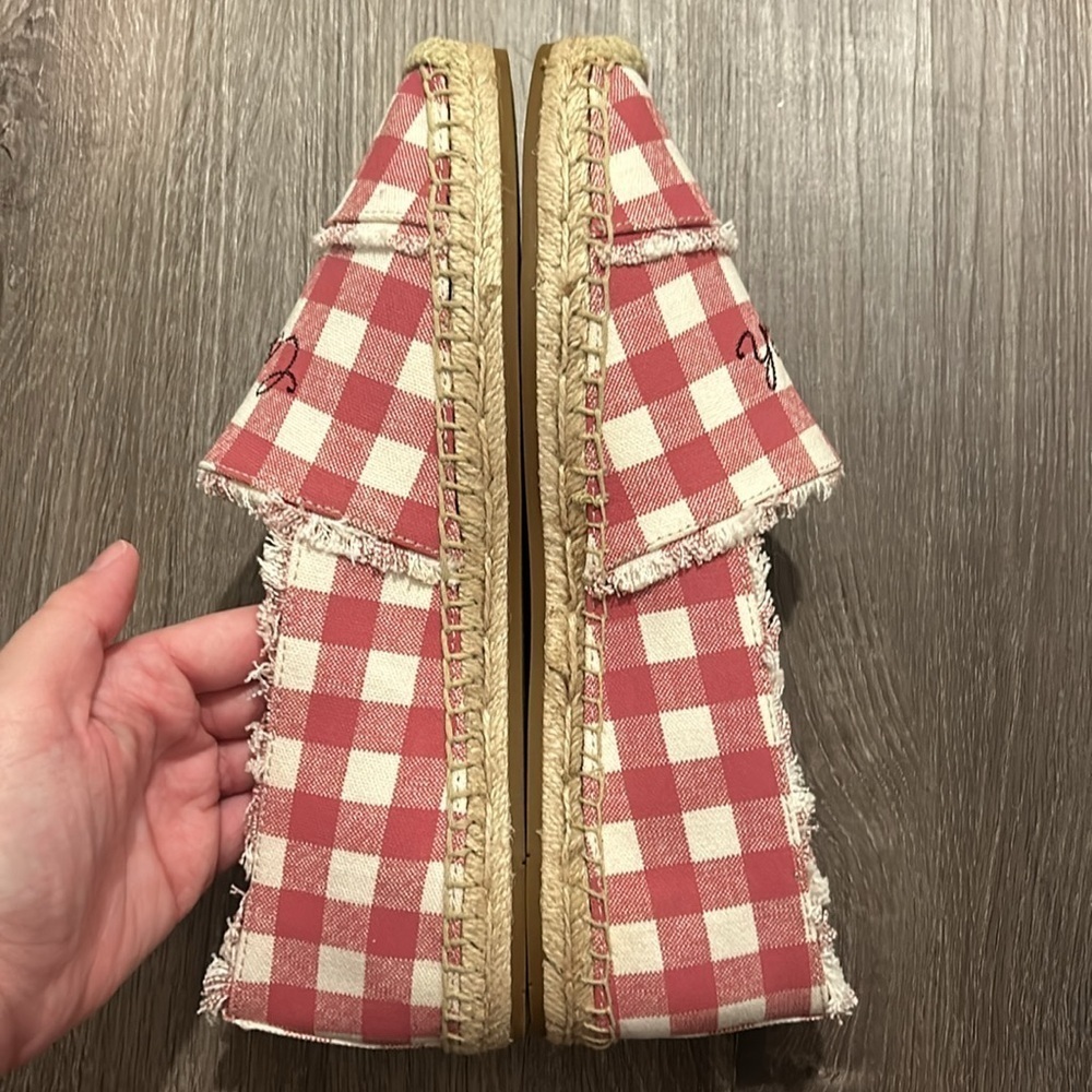 Coach Celina Espadrille Pink Gingham Slip On Shoes Like New Size 8.5B - Picture 6 of 8